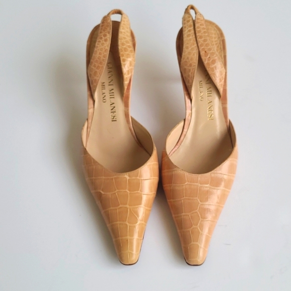 GIANNI MILANESI Milano Crocodile Leather Heels - Picture 2 of 14